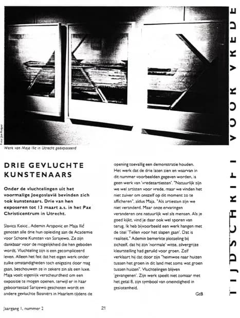 Press clipping — Magazine: tijdschrift voor vrede